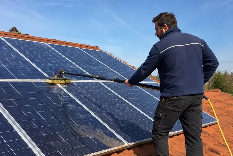 Nettoyage et entretien de panneaux solaires à Moulézan